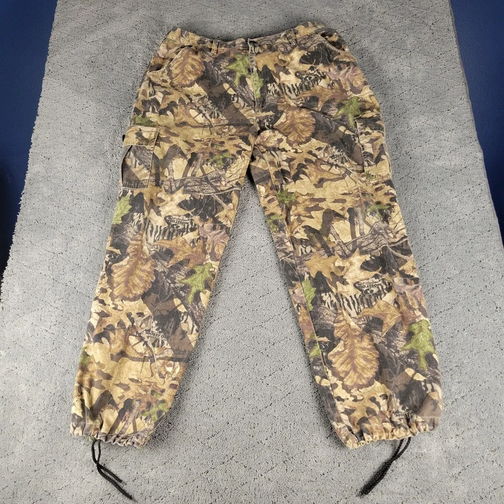 Mossy Oak Fieldstaff Pants Mens XL Camo Cargo Forest Floor Hunting Outdoors